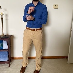 Men’s blue button down shirt